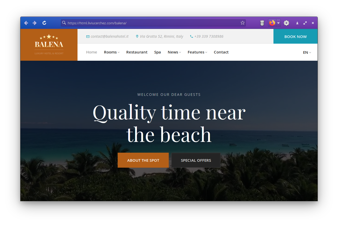 Balena - Hotel HTML Site Template - 1