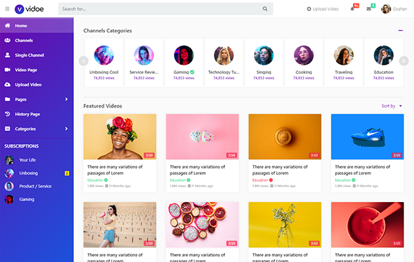 VIDOE - Video Streaming Website HTML, React Template