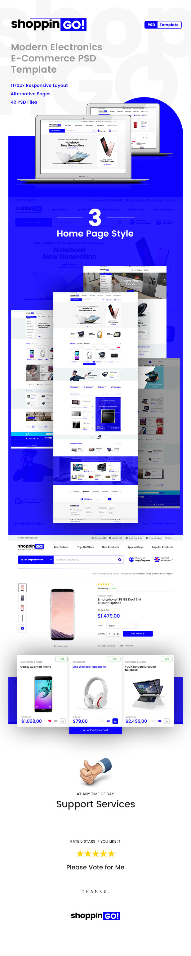 shoppinGO! - Electronics Modern E-Commerce PSD Template - 1