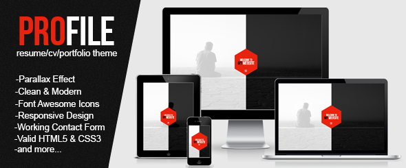 Profile-Responsive Portfolio/Resume One Page Theme