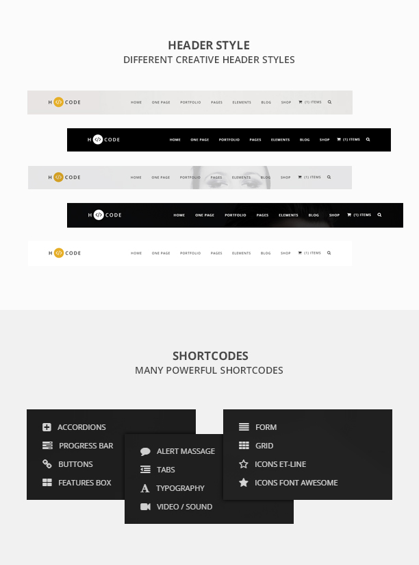 H-Code Multipurpose OnePage & Multi Page Template - 12
