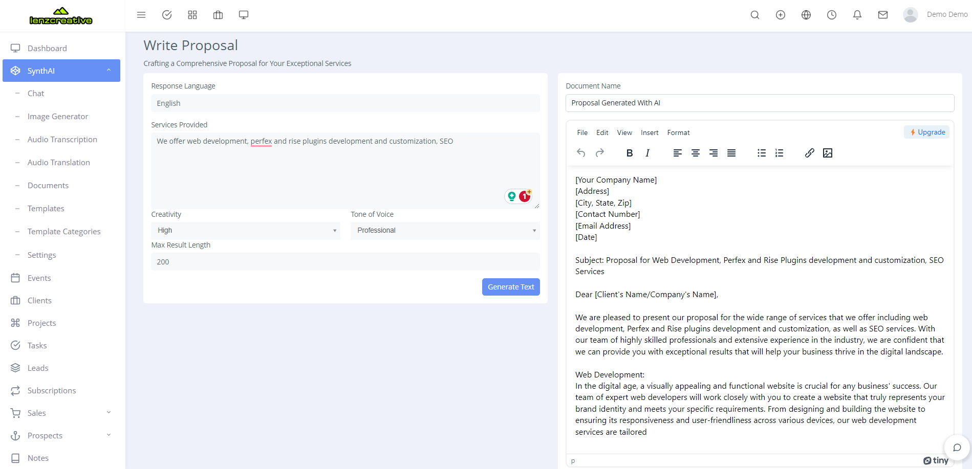 SynthAI - AI Module For Rise CRM - 3