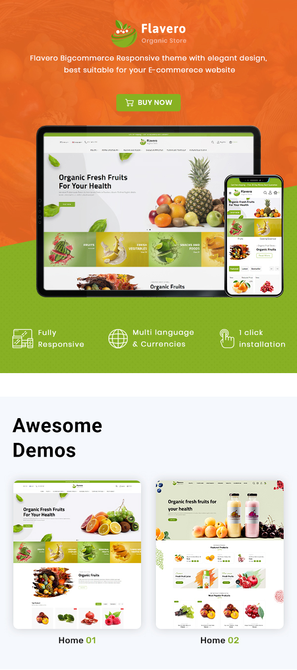 Flavoro - Organic Food Stencil BigCommerce Theme - 2