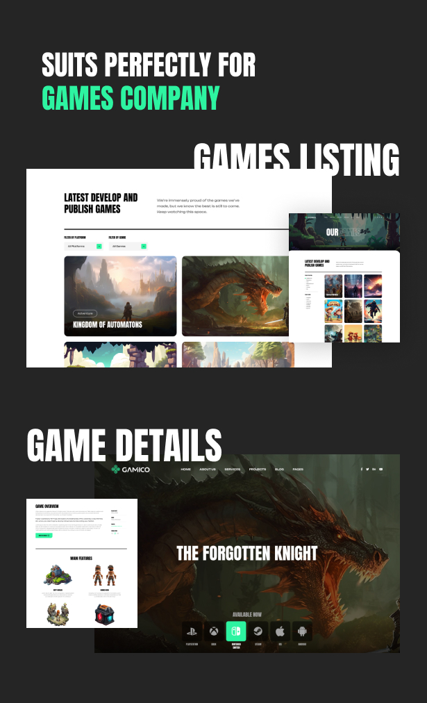 Qamico - Indie Games Studio WordPress Theme