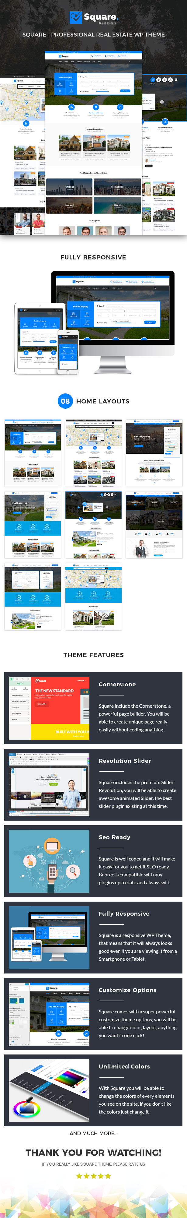 Square - Real Estate WordPress Theme - 1