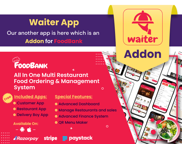 FoodBank - All In One Multi Restaurant Food Ordering & Management System