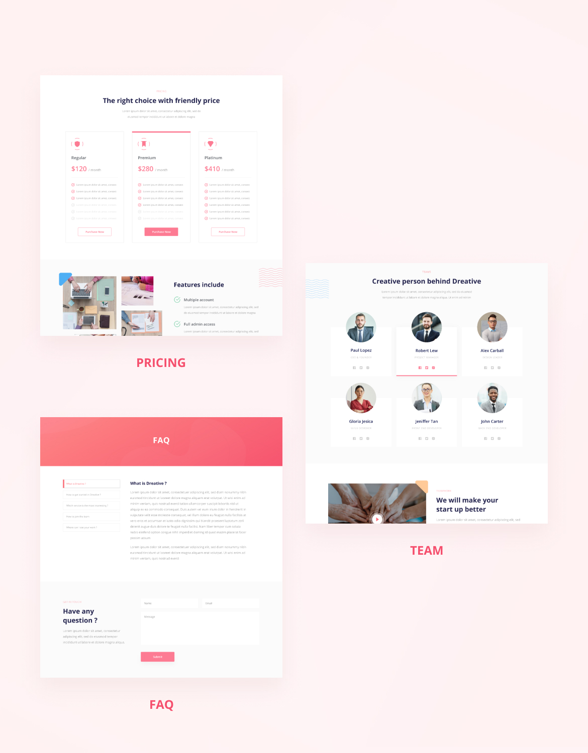 Dreative | Startup & Business Web UI Kit for Adobe XD - 4