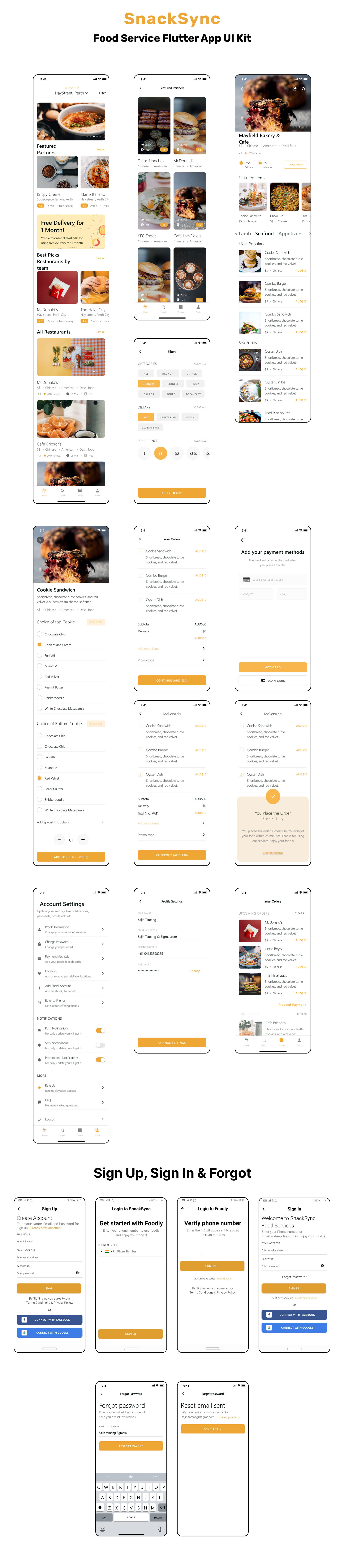 SnackSync Food Service App | iOS/Android - Flutter UI Kit - 2