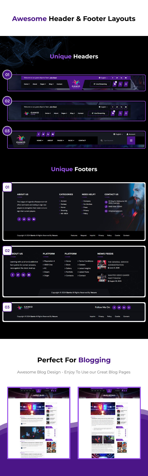 Gamio - eSports and Gaming HTML Template