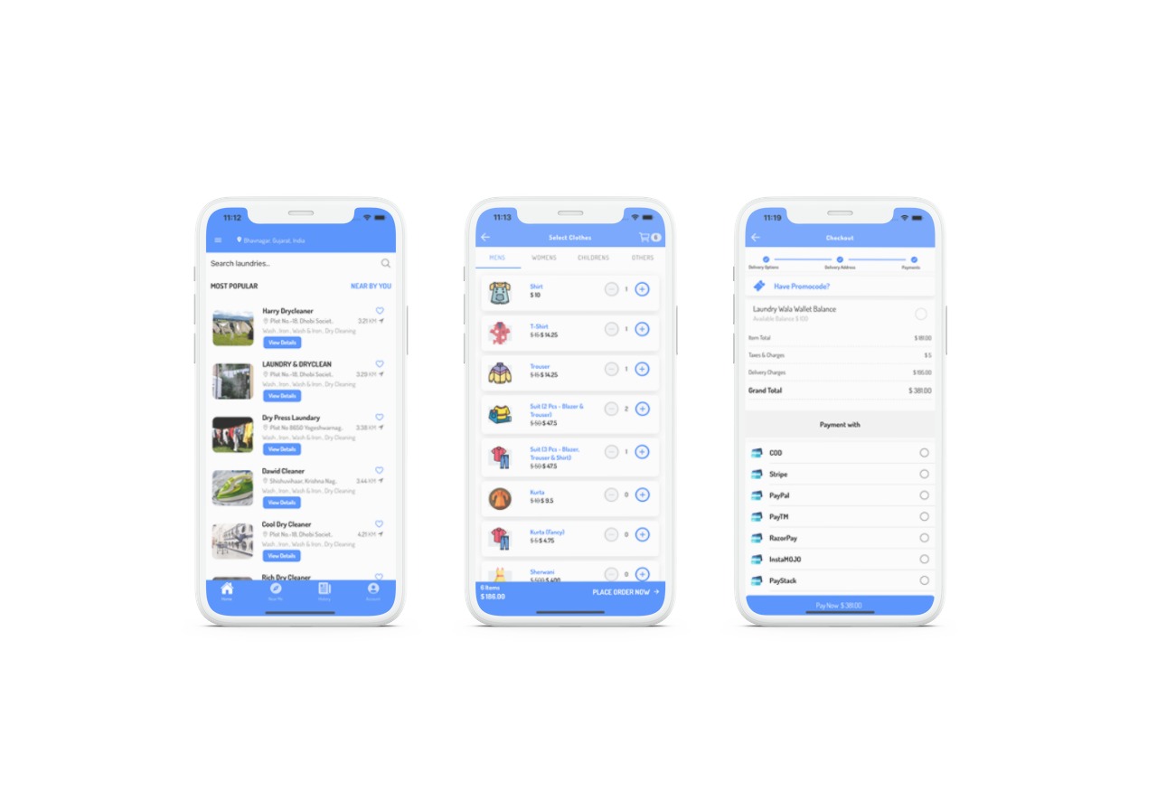 clothes washing and laundry multi-vendor full app solution android + ios (Laundry Wala) Ionic 7 - 10