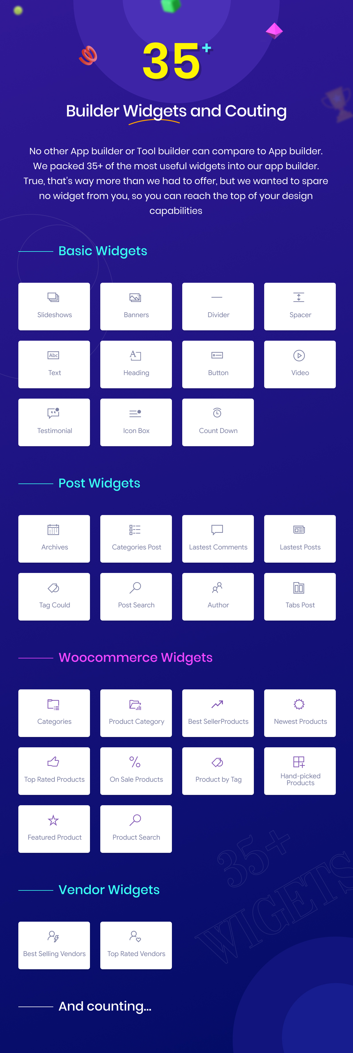 Builder Widgets and Couting