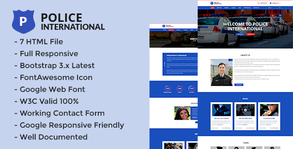 Police - HTML5 Multi Page Security Agency Template. - Corporate Site Templates