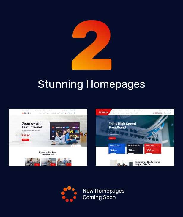 Netfix – Broadband & Internet Services WordPress Theme + RTL - 1