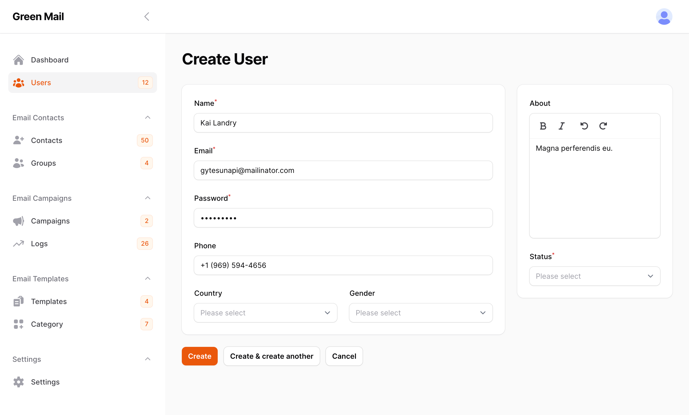 Dashboard States and Email Analytics Report