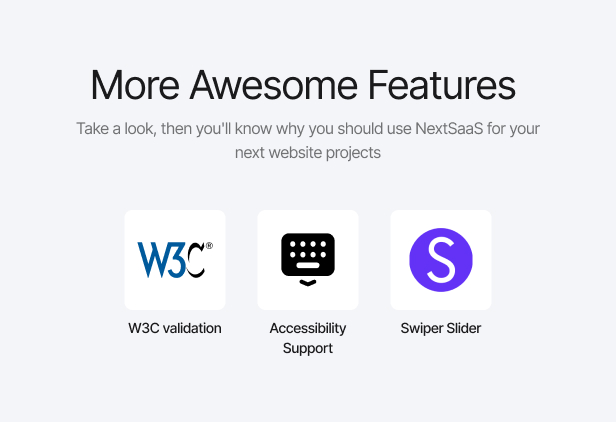 NextSaaS | SaaS, Software, Startup Tailwind Template