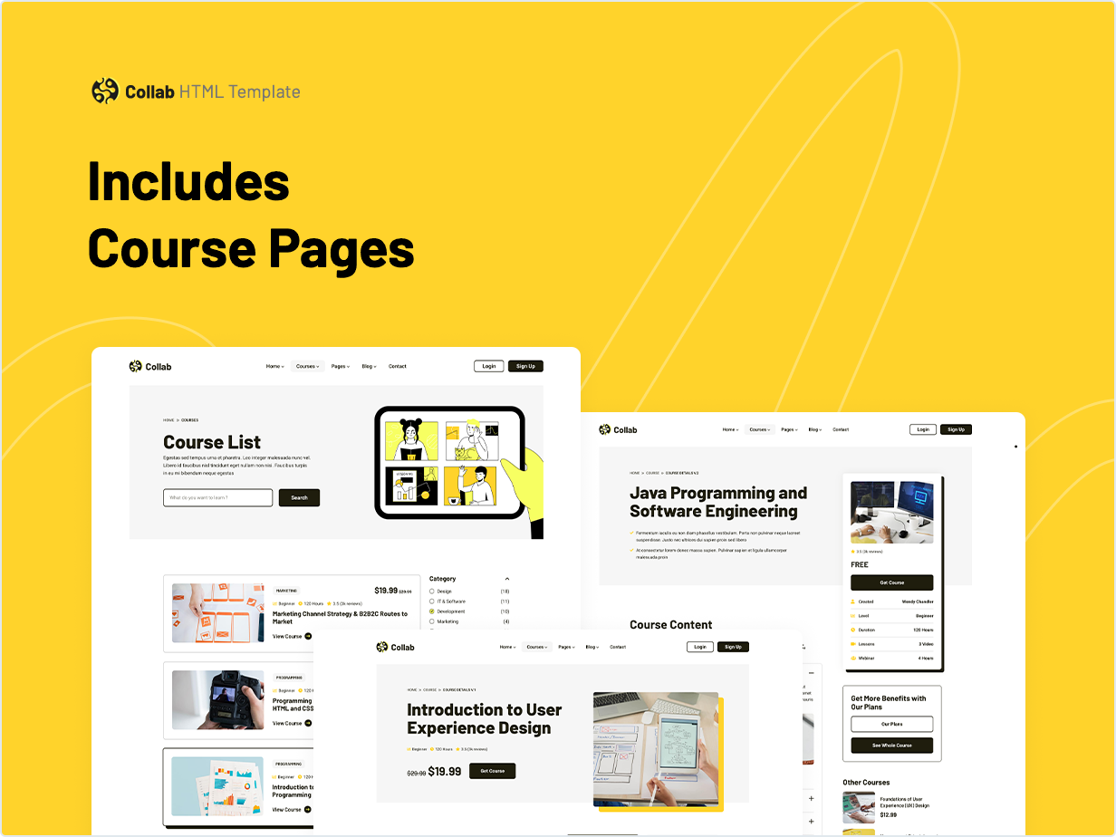 Includes Course Pages