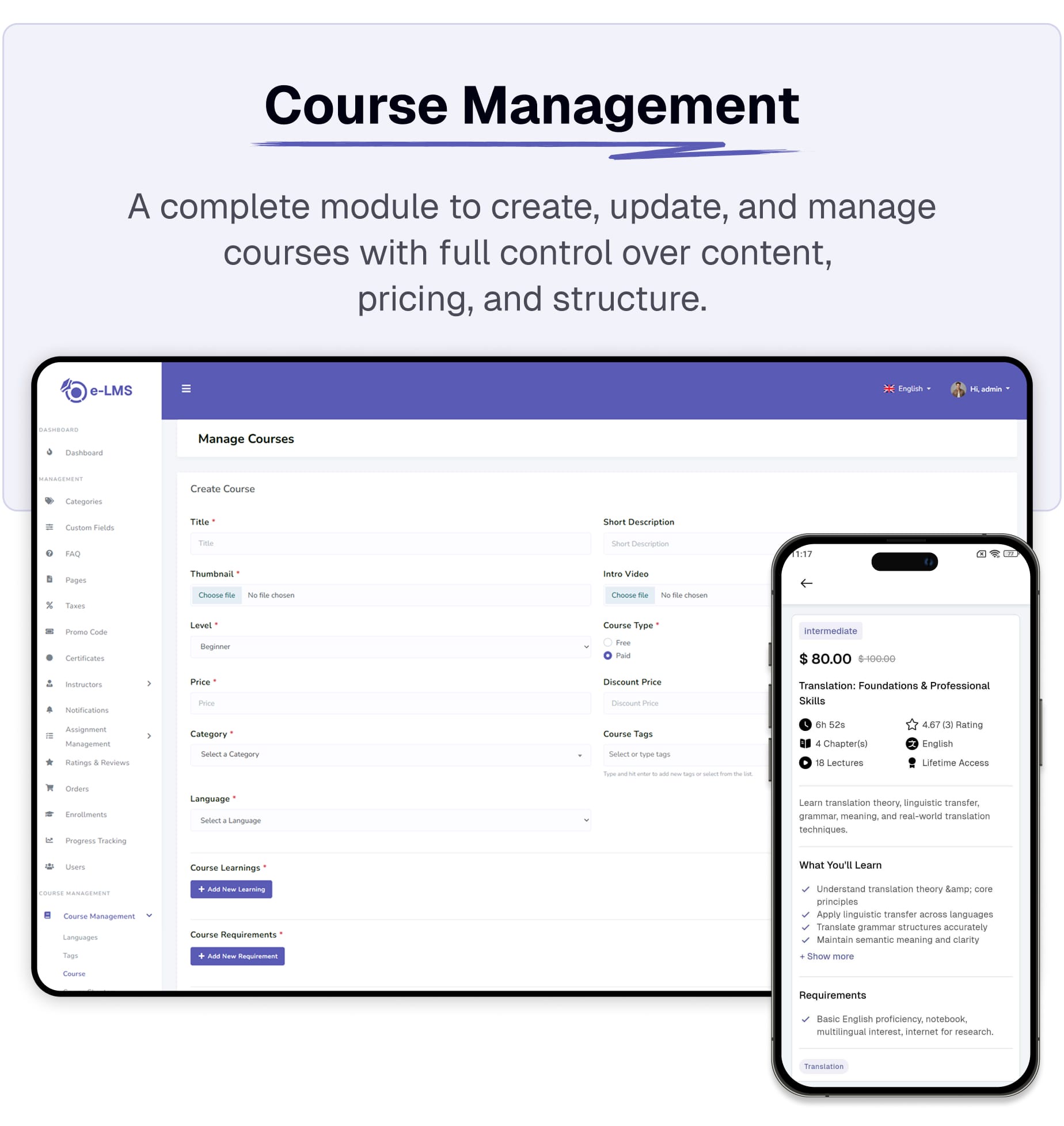 Course management