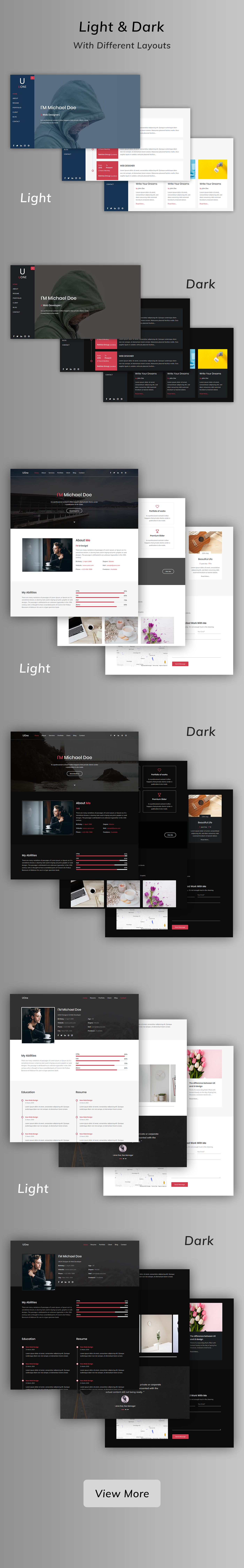 Uone light and dark