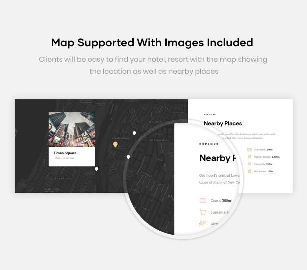 Erios Hotel WordPress Theme Map Supported