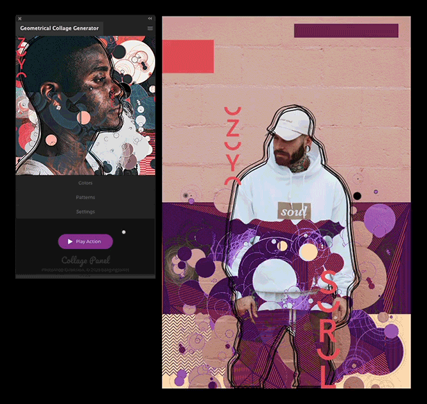 Geometrical Collage Generator - Photoshop Plugin