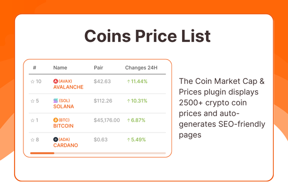 Cryptocurrency Exchanges List Pro - WordPress Plugin - 6