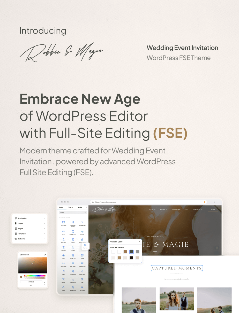 Robbie & Magie - Wedding Event Invitation FSE WordPress Theme - 3