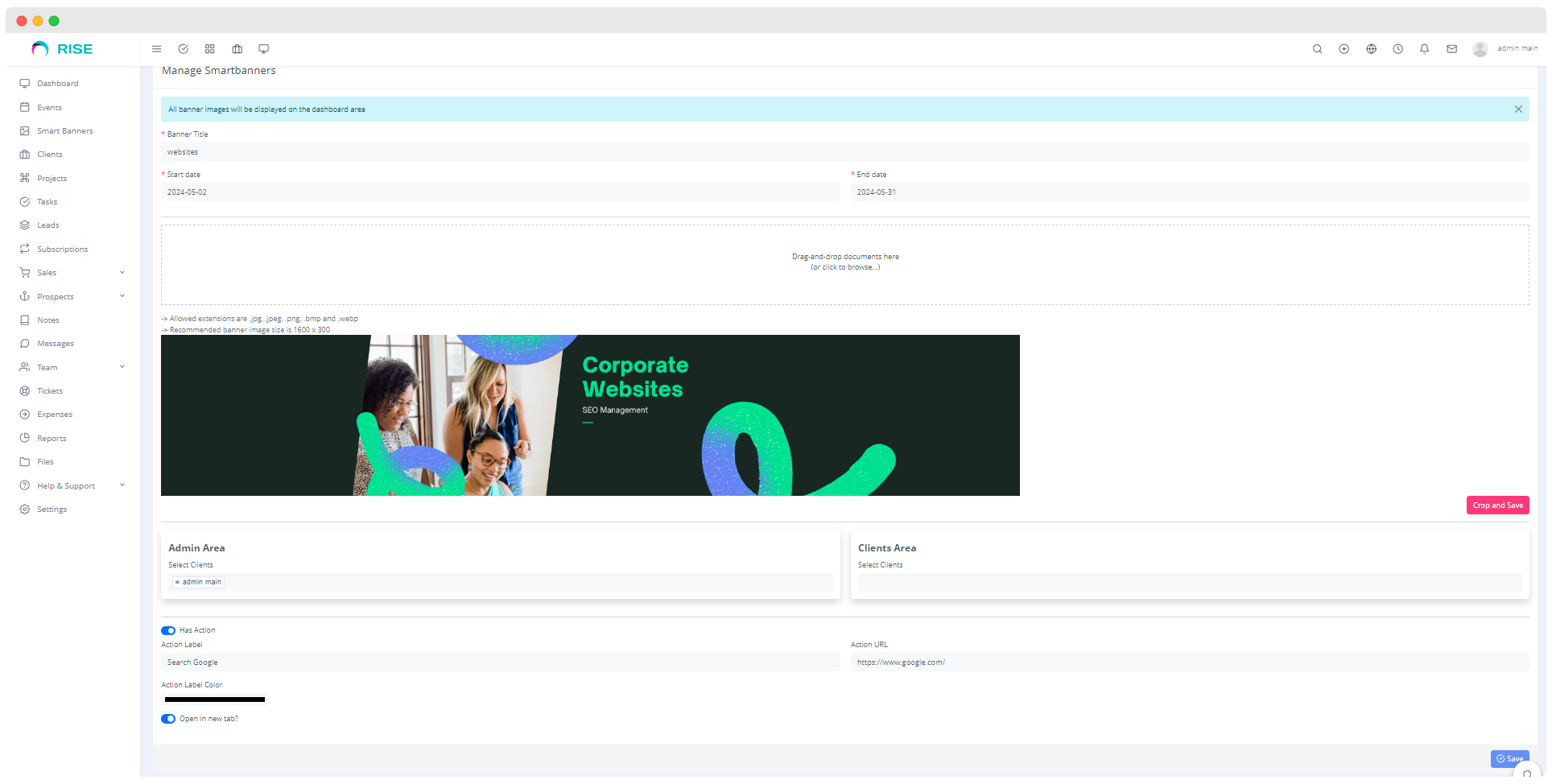 SmartBanners - Dynamic Banner Management Plugin for Rise CRM - 3