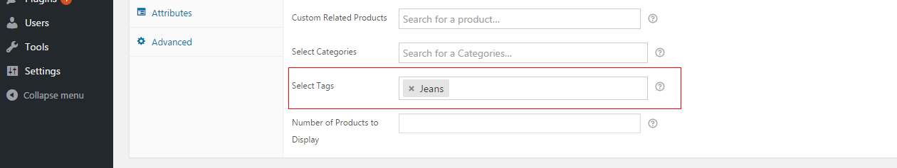 Custom related product by tags