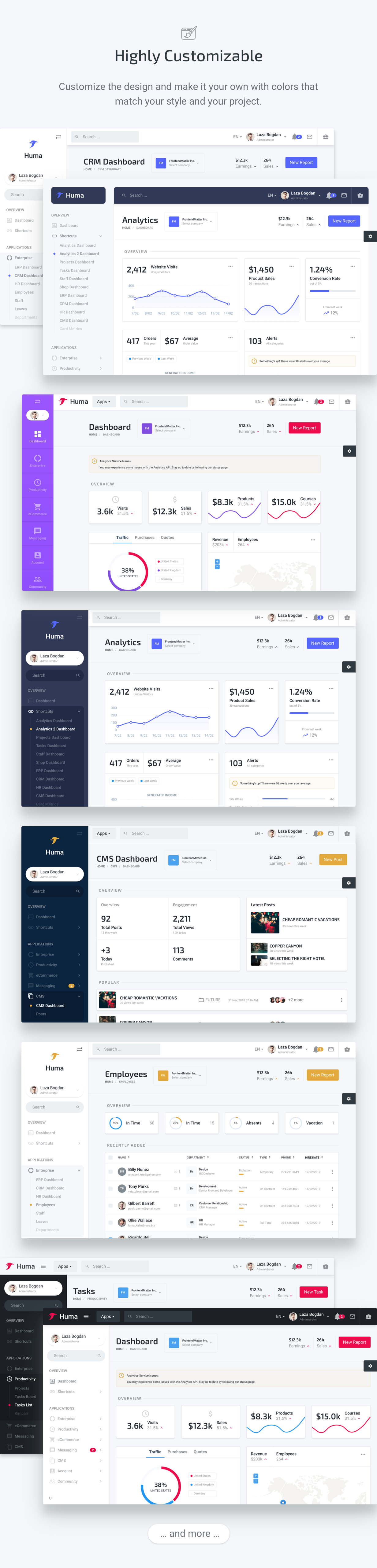 Huma Admin Dashboard PRO v2.0.0-Bootstrap 4管理后台模板