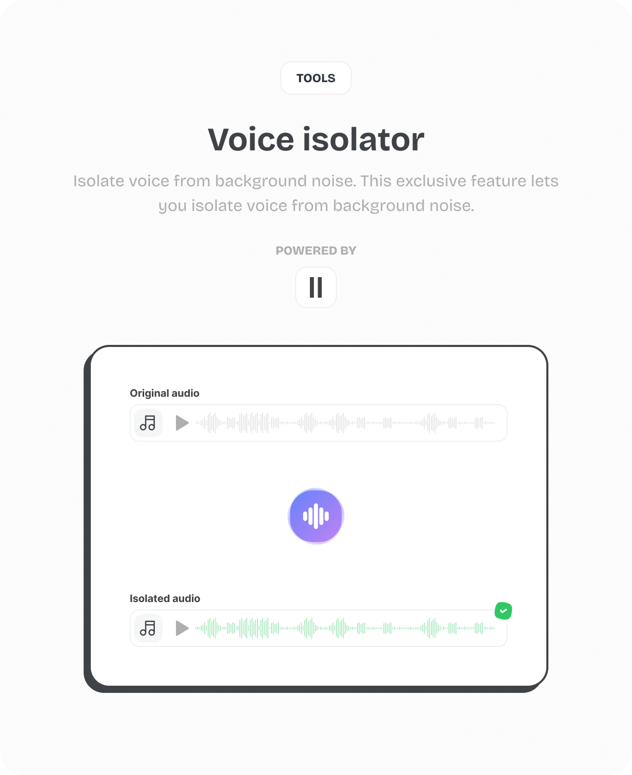 Voice isolator @heyaikeedo #aikeedo