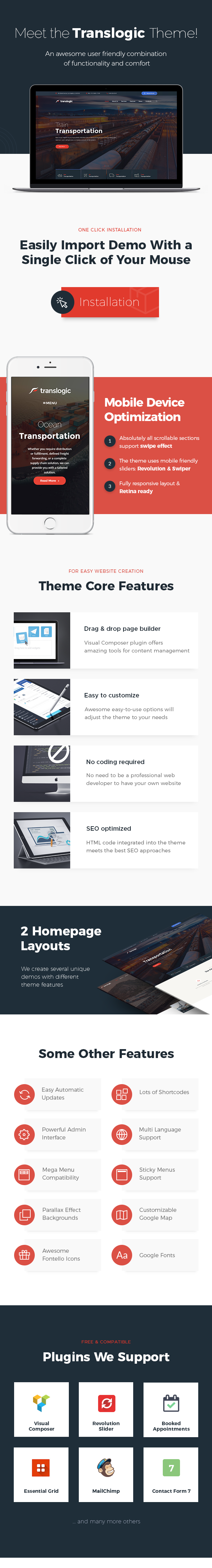 Translogic | Logistics & Shipment Transportation WordPress Theme - 1
