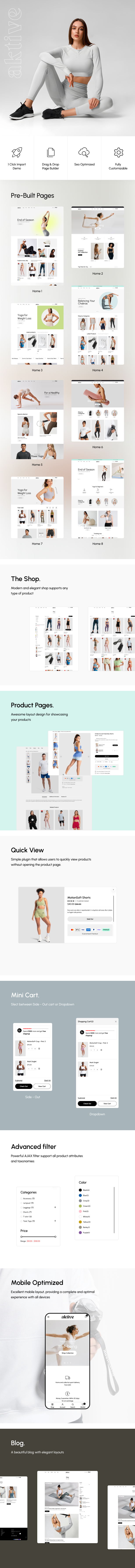 Aktive Sports Gym Fashion WordPress Theme Preview