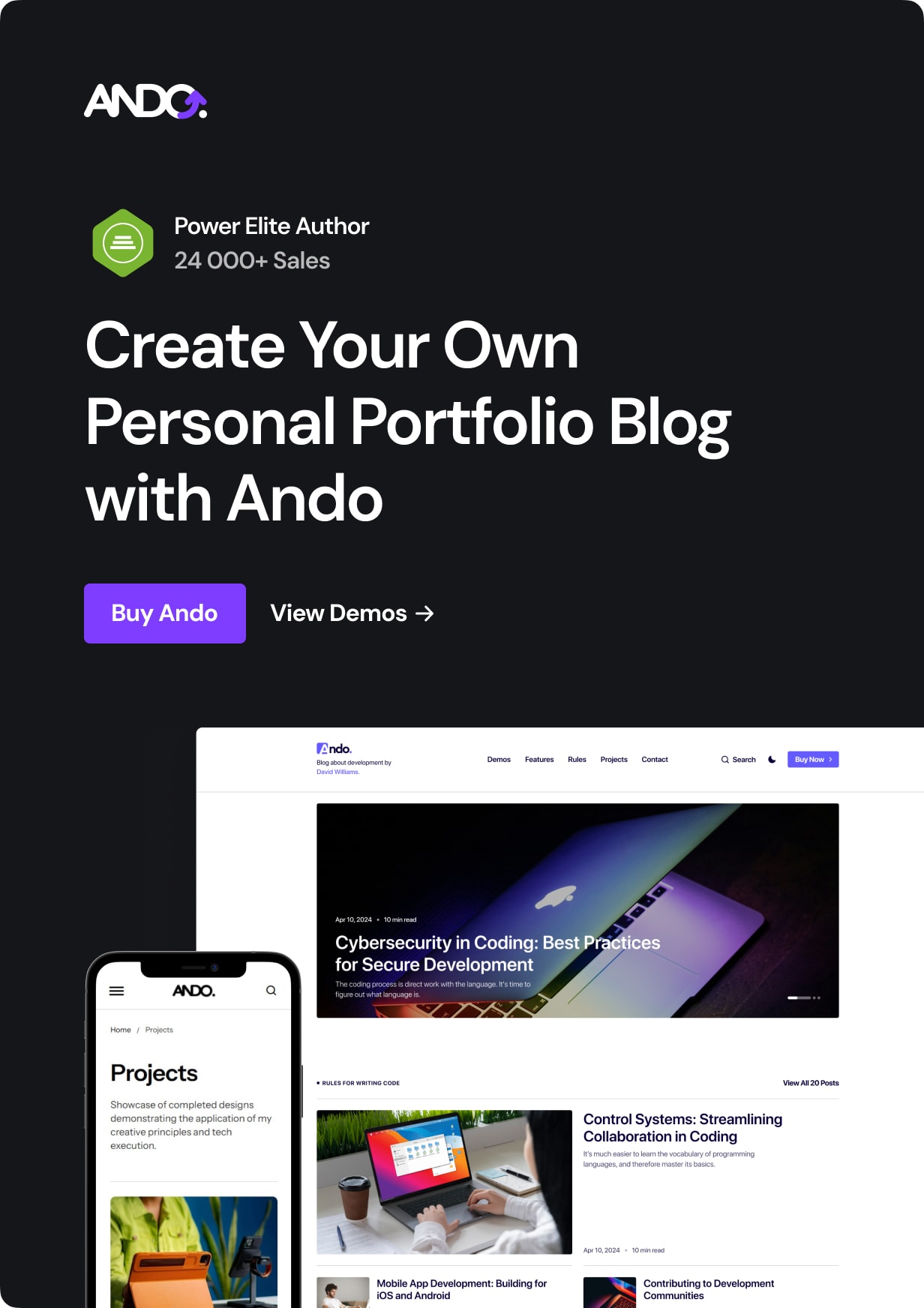 Ando - Performance Optimized WordPress Blog and CV Theme for Creative Professionals