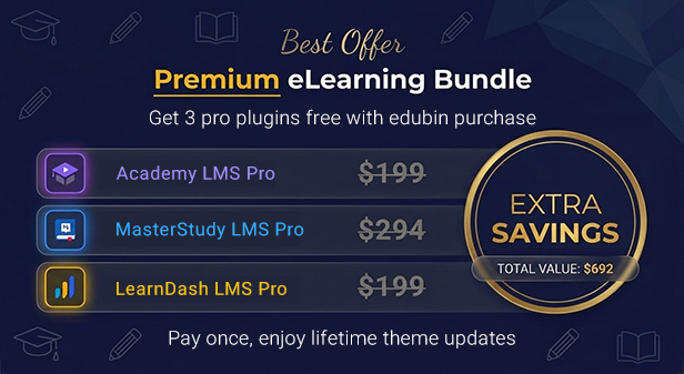 Free Premium LMS Plugins Included - LearnDash, Academy LMS, MasterStudy LMS
