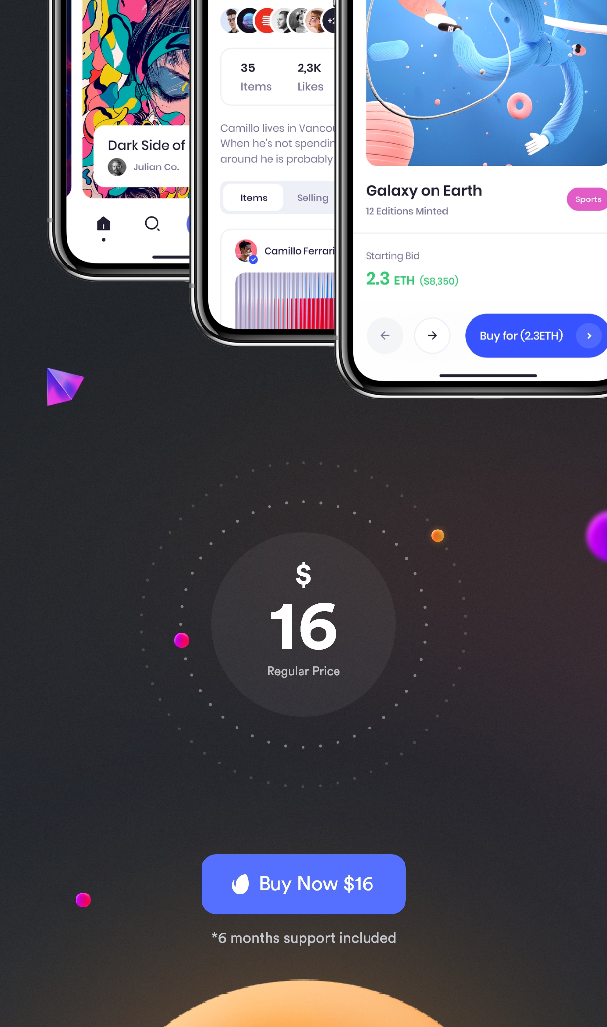 Unic – NFT Marketplace HTML Mobile Template - 16