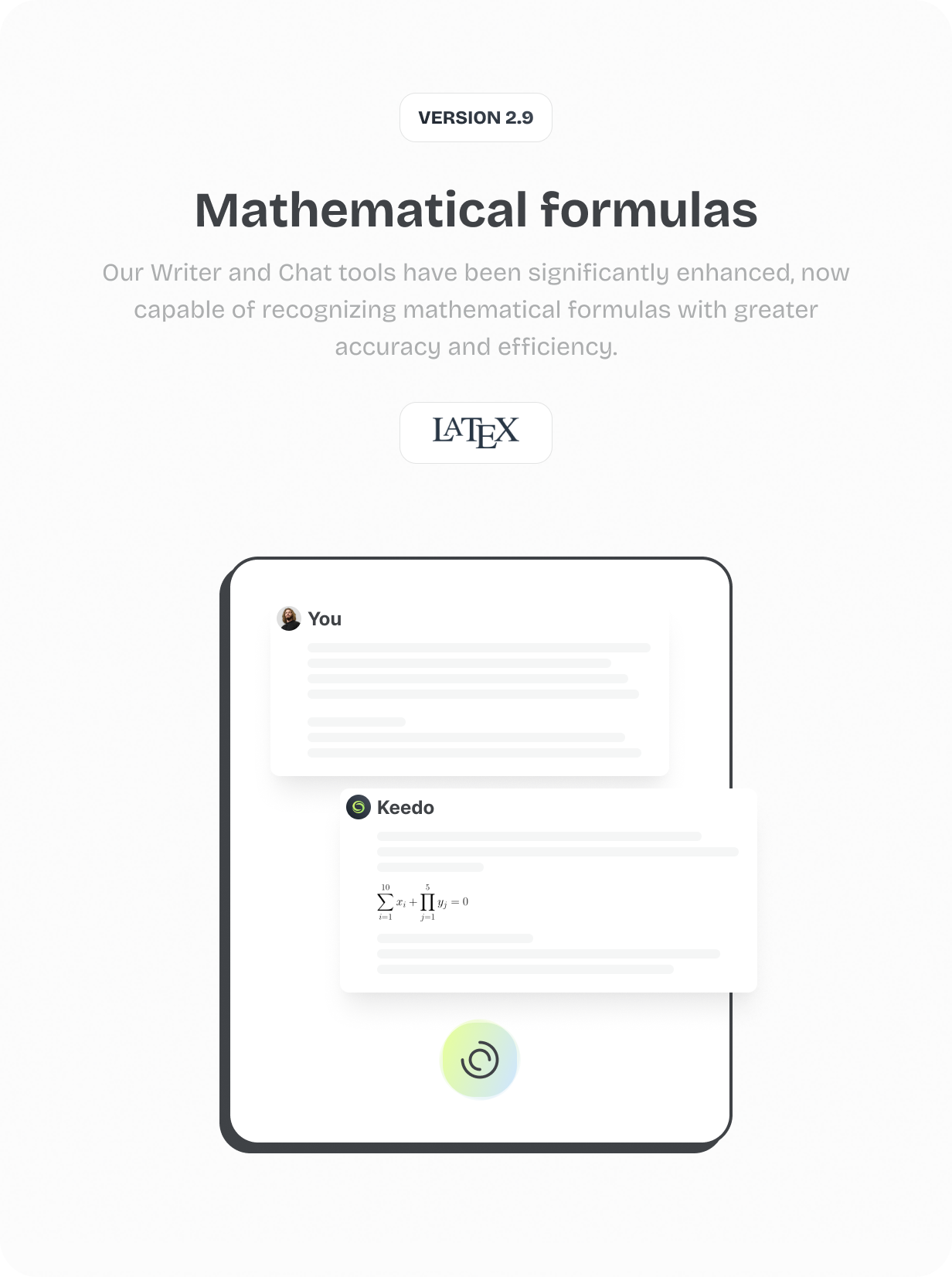 Nossas ferramentas Writer e Chat foram significativamente aprimoradas e agora são capazes de reconhecer fórmulas matemáticas com maior precisão e eficiência.