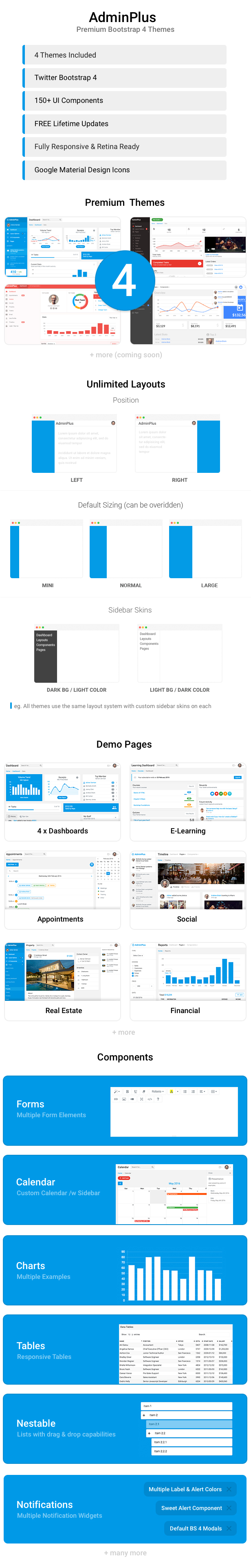 Admin template with Bootstrap 4 theme