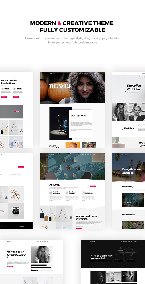 Bagja - Responsive Multi Concept & One Page Portfolio Theme - 1