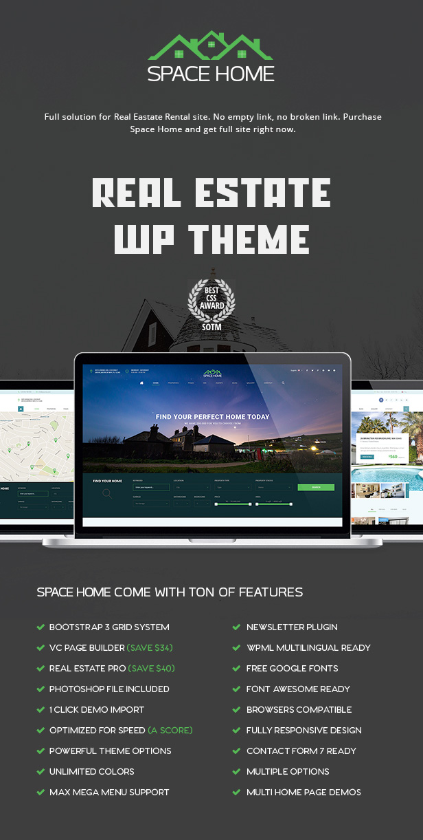 Space Home - Real Estate WordPress Theme - 2