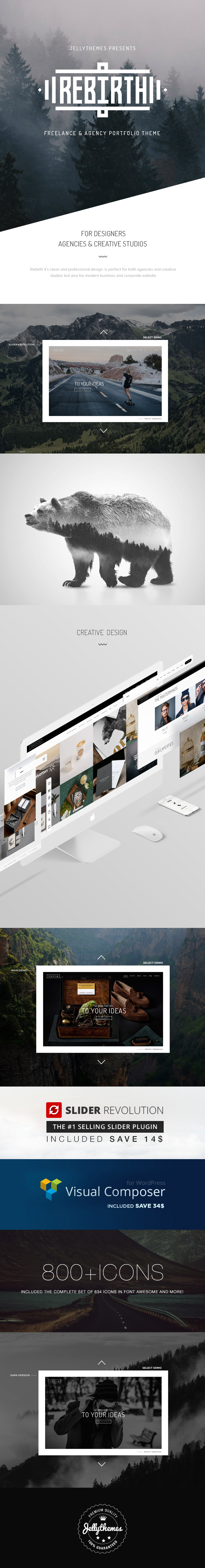 Rebirth - Freelance & Agency Portfolio WordPress Theme - 1