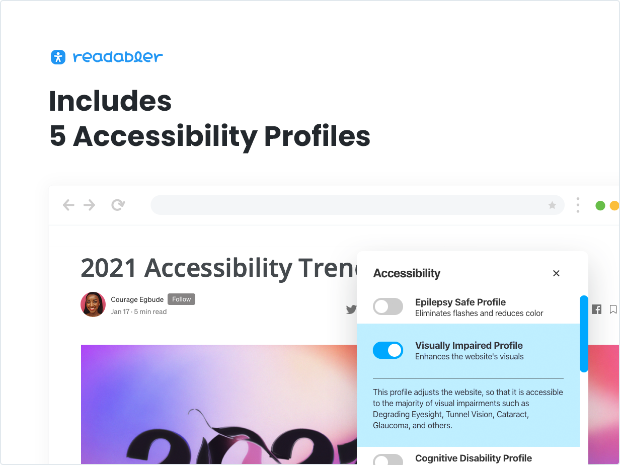 Includes 5 Accessibility Profiles