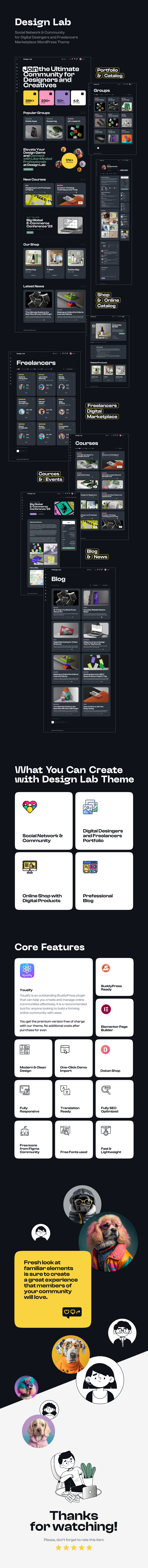 Design Lab - Freelancers Community WordPress Theme - 1