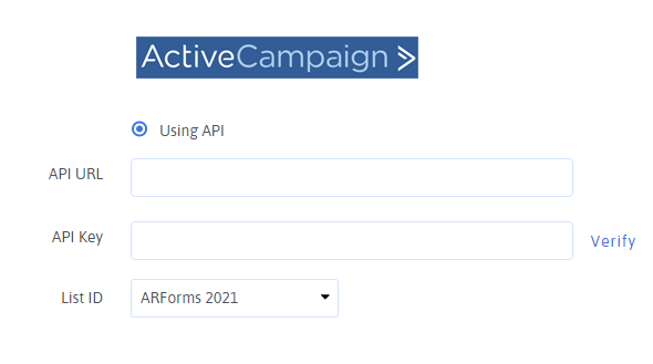 Intégration avancée d'Activecampaign avec ARForms - 2