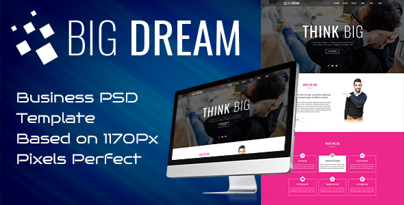 Bigdream One Page Business Psd Template - Corporate PSD Templates