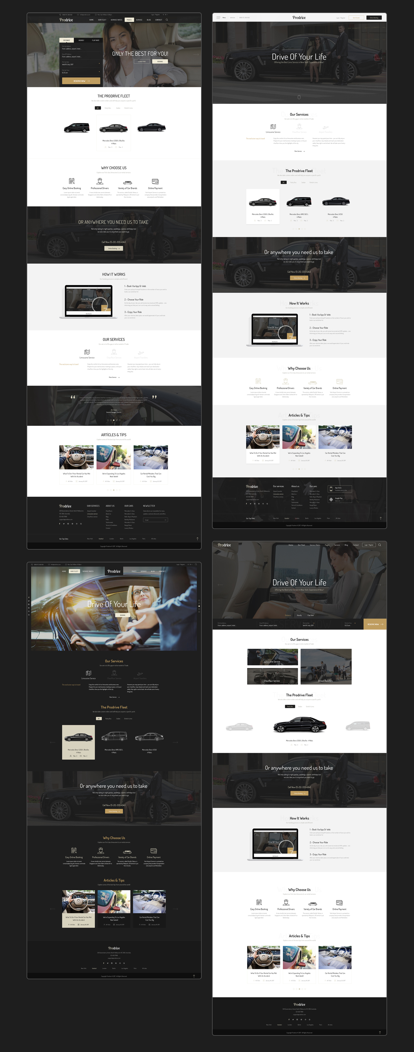 Prodrive - Limousine, Transport, Car Hire PSD Template - 3