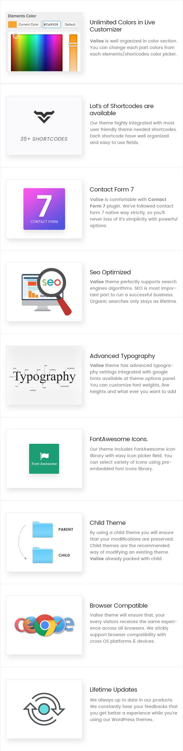 Valise Theme Small Features