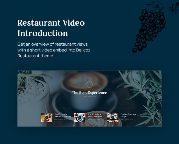 Video Introduction Delicioz Restaurant WordPress Theme