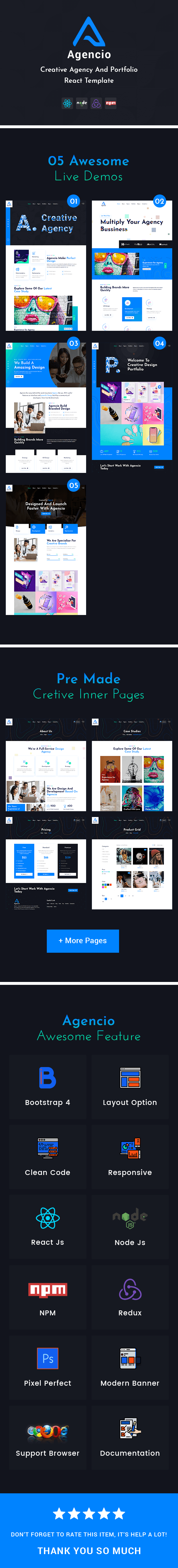 Agencio - Creative Agency And Portfolio React Template - 1