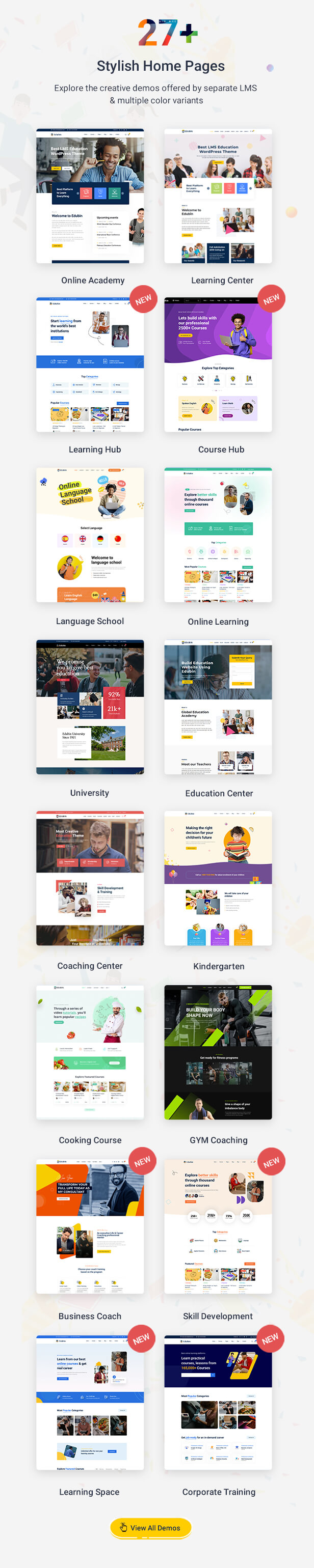 Education WordPress Theme Home Pages| Edubin