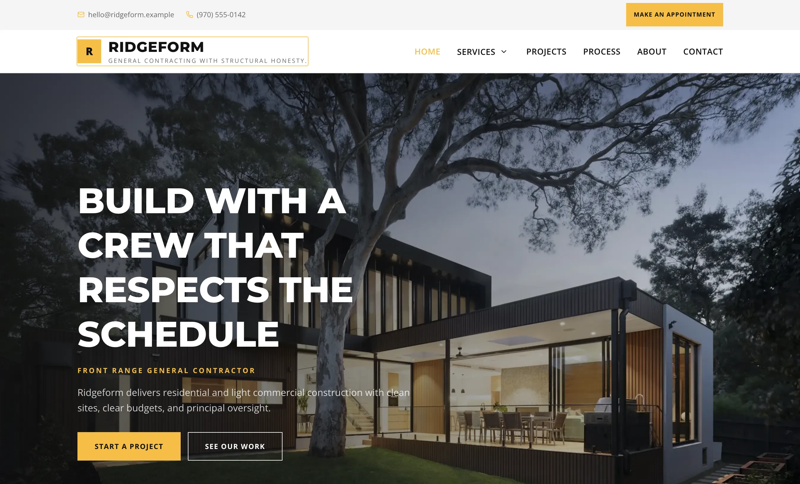 Ridgeform template